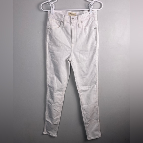NWT Madewell $128 10" Highest Rise Skinny Jeans in Pure White size 26 - Picture 2 of 5